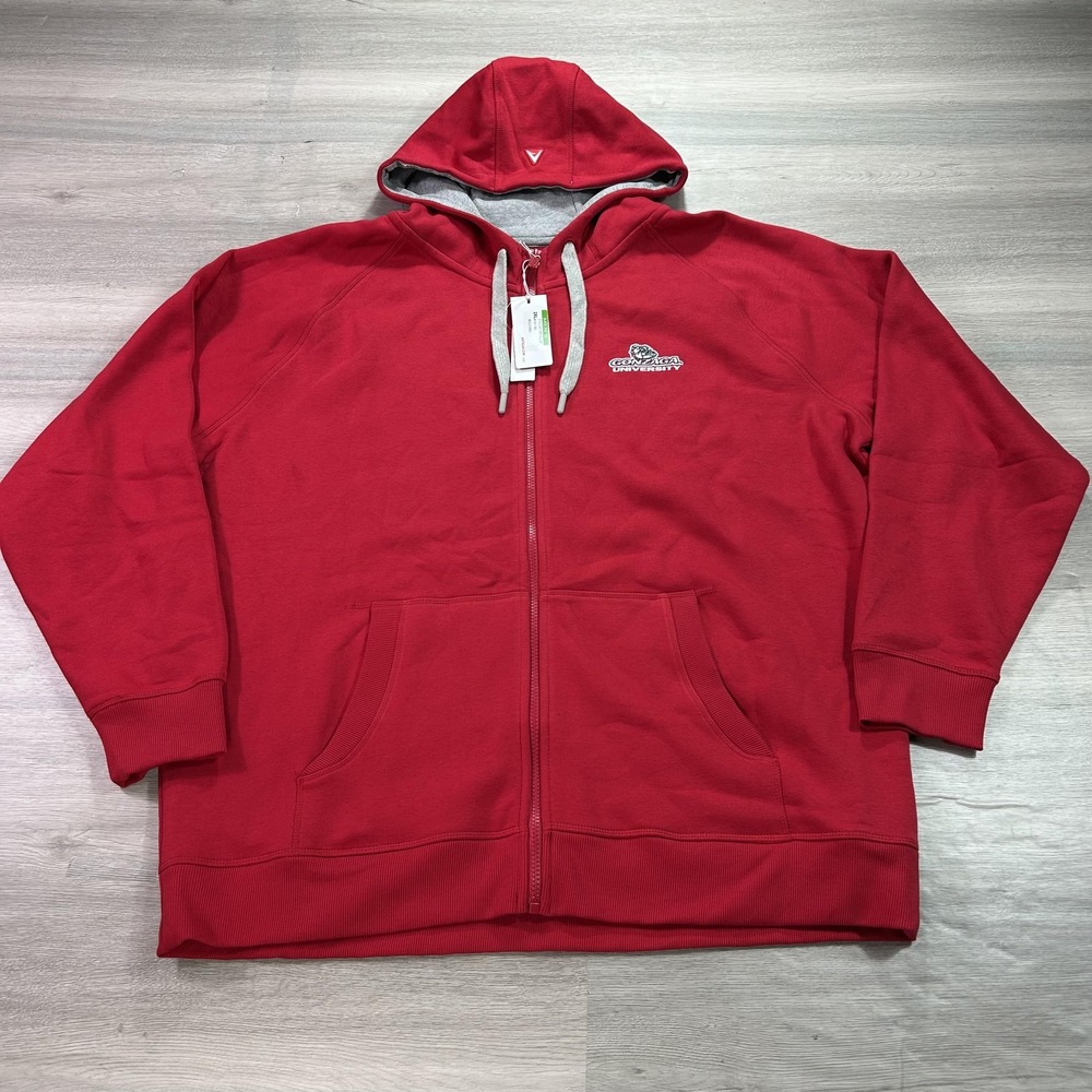 Gonzaga Bulldogs‎ Hoodie Mens 2XL Red Full Zip NCAA College Basketball Antigua